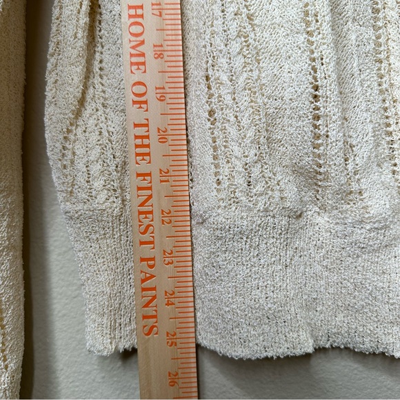 ASTR the Label Sweater Women’s Pointelle Mock Wrap Ribbed Hem Knit Cream Size XL - Picture 14 of 14